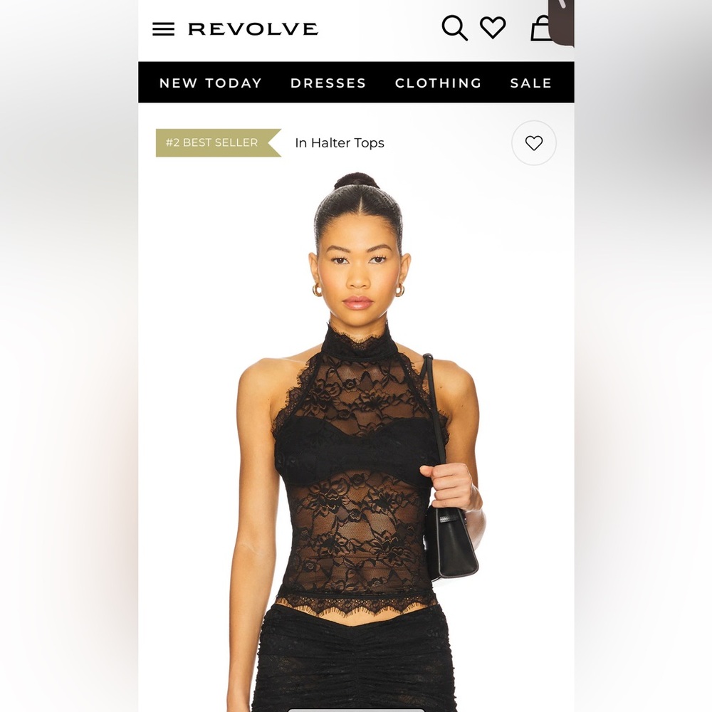 Revolve | OW Collection Black Lace Halter Top